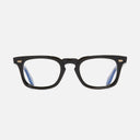An image of the 1406 Square Optical Glasses Black on Olive frame frontal view with arms open
