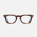 An image of the 1406 Square Optical Glasses Brown Havana frame frontal view with arms open