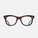 An image of the 1409 Round Optical Glasses Dark Turtle frame frontal view with arms open