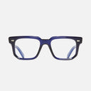 An image of the 1410 Square Optical Glasses Classic Navy Blue frame frontal view with arms closed