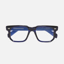 An image of the 1410 Square Optical Glasses Classic Navy Blue frame frontal view with arms closed