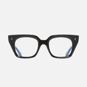 An image of the 1411 Cat Eye Optical Glasses Black frame frontal view with arms open