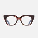 An image of the 1411 Cat Eye Optical Glasses Dark Turtle frame frontal view with arms open