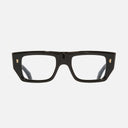 An image of the 1413 Optical Rectangle Glasses Black on Green frame frontal view with arms open