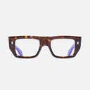 An image of the 1413 Optical Rectangle Glasses Dark Turtle frame frontal view with arms open