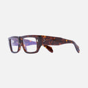 An image of the 1413 Optical Rectangle Glasses Dark Turtle frame side view with arms open