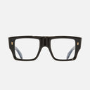 An image of the 1414 Rectangle Opticals Black on Green frame frontal view with arms open