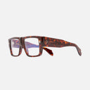 An image of the 1414 Rectangle Optical Glasses Dark Turtle frame side view with arms open