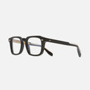 An image of the 1416 Round Opticals Black on Crystal frame side view with arms open