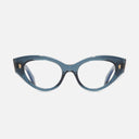 An image of the 1417 Cat Eye Opticals Deep Blue Crystal frame frontal view with arms open