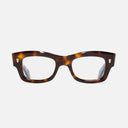 An image of the 1419 Rectangle Optical Glasses Old Brown Havana frame frontal view with arms open