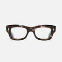 An image of the 1419 Rectangle Optical Glasses Grey Havana frame frontal view with arms open