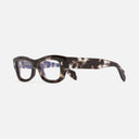 An image of the 1419 Rectangle Optical Glasses Grey Havana frame side view with arms open