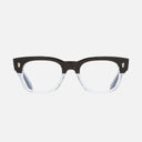 An image of the 1421 Rectangle Opticals Black frame frontal view with arms open