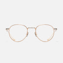 An image of the Lennox 1428 Round Opticals in Pink Gold/Silver frame frontal view with arms open