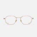 An image of the Lansdowne 1431 Square Opticals in Gold frame frontal view with arms open