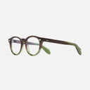 An image of the 9378 Round Opticals Gradient Green frame side view with arms open