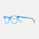 An image of the 9521 Square Opticals (Small) Blue Crystal frame side view with arms open