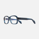 An image of the 9852 Rectangle Opticals Deep Blue frame side view with arms open