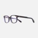 An image of the 9990 Round Opticals Purple on Black frame side view with arms open