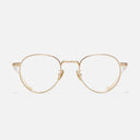 An image of the Lennox 1428 Round Opticals in Gold frame frontal view with arms open