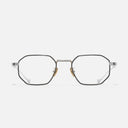 An image of the Lansdowne 1431 Square Opticals in Silver/Black frame frontal view with arms open