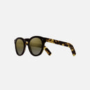 An image of the 0734V2 Kingsman Round Sunglasses in Black on Camo frame side view with arms open