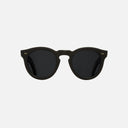 An image of the 0734V2 Kingsman Round Sunglasses in Matt Black frame frontal view with arms open