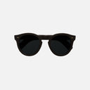 An image of the 0734V2 Kingsman Round Sunglasses in Matt Black frame frontal view with arms closed