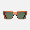 An image of the 1386 Square Sunglasses Watermelon Crystal frame frontal view with arms open