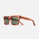 An image of the 1386 Square Sunglasses Watermelon Crystal frame side view with arms open