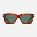 An image of the 1386 Square Sunglasses Honey Havana frame frontal view with arms open