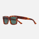 An image of the 1386 Square Sunglasses Honey Havana frame side view with arms open