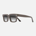 An image of the 1386 Square Sunglasses Mud frame side view with arms open