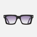 An image of the 1386 Square Sunglasses Purple on Black frame frontal view with arms open
