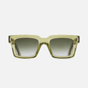 An image of the 1386 Square Sunglasses Crystal Green frame frontal view with arms open
