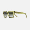 An image of the 1386 Square Sunglasses Crystal Green frame side view with arms open