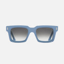 An image of the 1386 Square Sunglasses Solid Light Blue frame frontal view with arms open