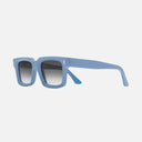 An image of the 1386 Square Sunglasses Solid Light Blue frame side view with arms open