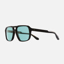 An image of the 1394 Aviator Sunglasses Black frame side view with arms open