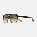An image of the 1394 Aviator Sunglasses Fireburst Grad frame side view with arms open