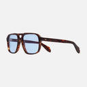 An image of the 1394 Aviator Sunglasses Dark Turtle frame side view with arms open