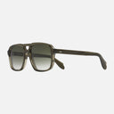 An image of the 1394 Aviator Sunglasses Olive frame side view with arms open