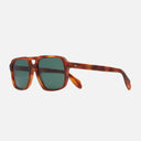 An image of the 1394 Aviator Sunglasses Honey Havana frame side view with arms open