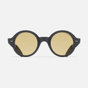 An image of the 1396 Rectangle Sunglasses Black frame frontal view with arms open
