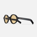 An image of the 1396 Rectangle Sunglasses Black frame side view with arms open