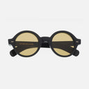 An image of the 1396 Rectangle Sunglasses Black frame frontal view with arms closed