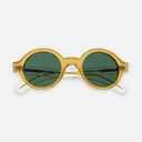 An image of the 1396 Rectangle Sunglasses Bi-Layer Butterscotch frame frontal view with arms closed