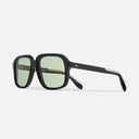 An image of the 1397 Square Sunglasses Black frame side view with arms open
