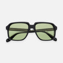 An image of the 1397 Square Sunglasses Black frame frontal view with arms closed
